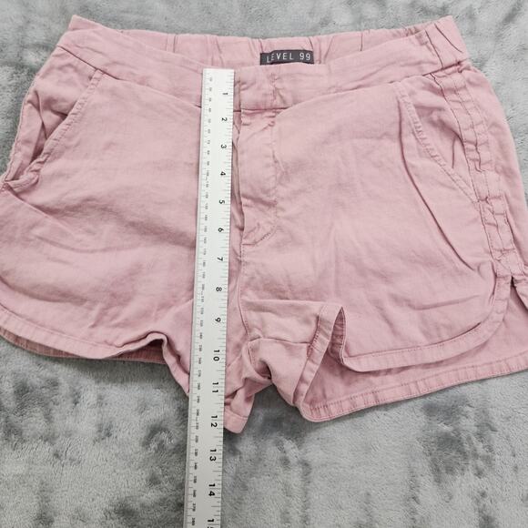 Anthropologie Level 99 Shorts Womens 27 Pink Linen Lyocell Blend Shortie Beach - Picture 8 of 11
